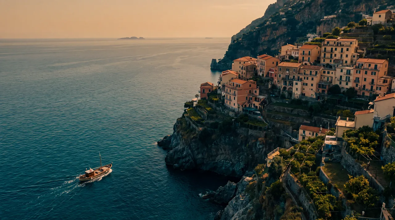 Amalfi Coast, Italy, cinematic rendering