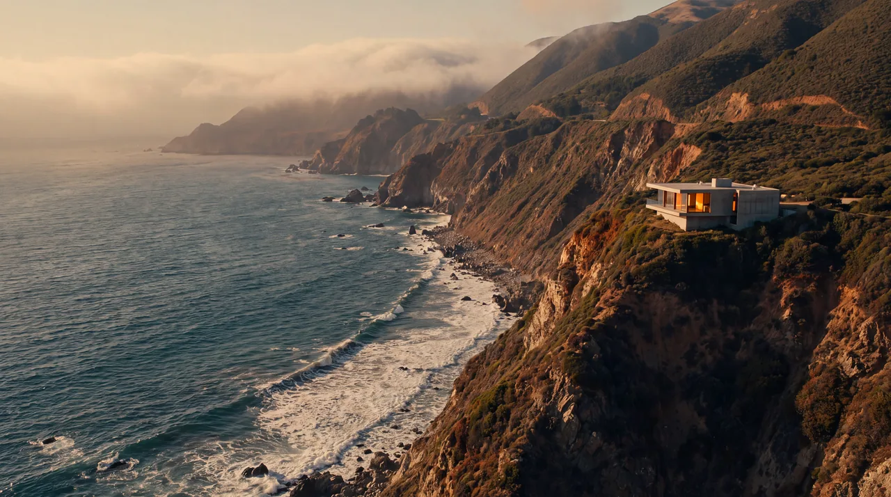 Big Sur, California, cinematic rendering