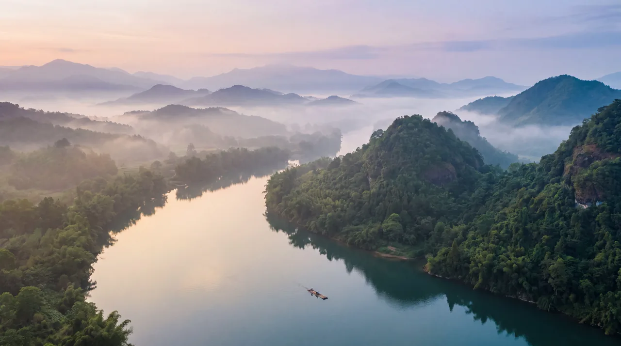 Guilin, China, cinematic rendering